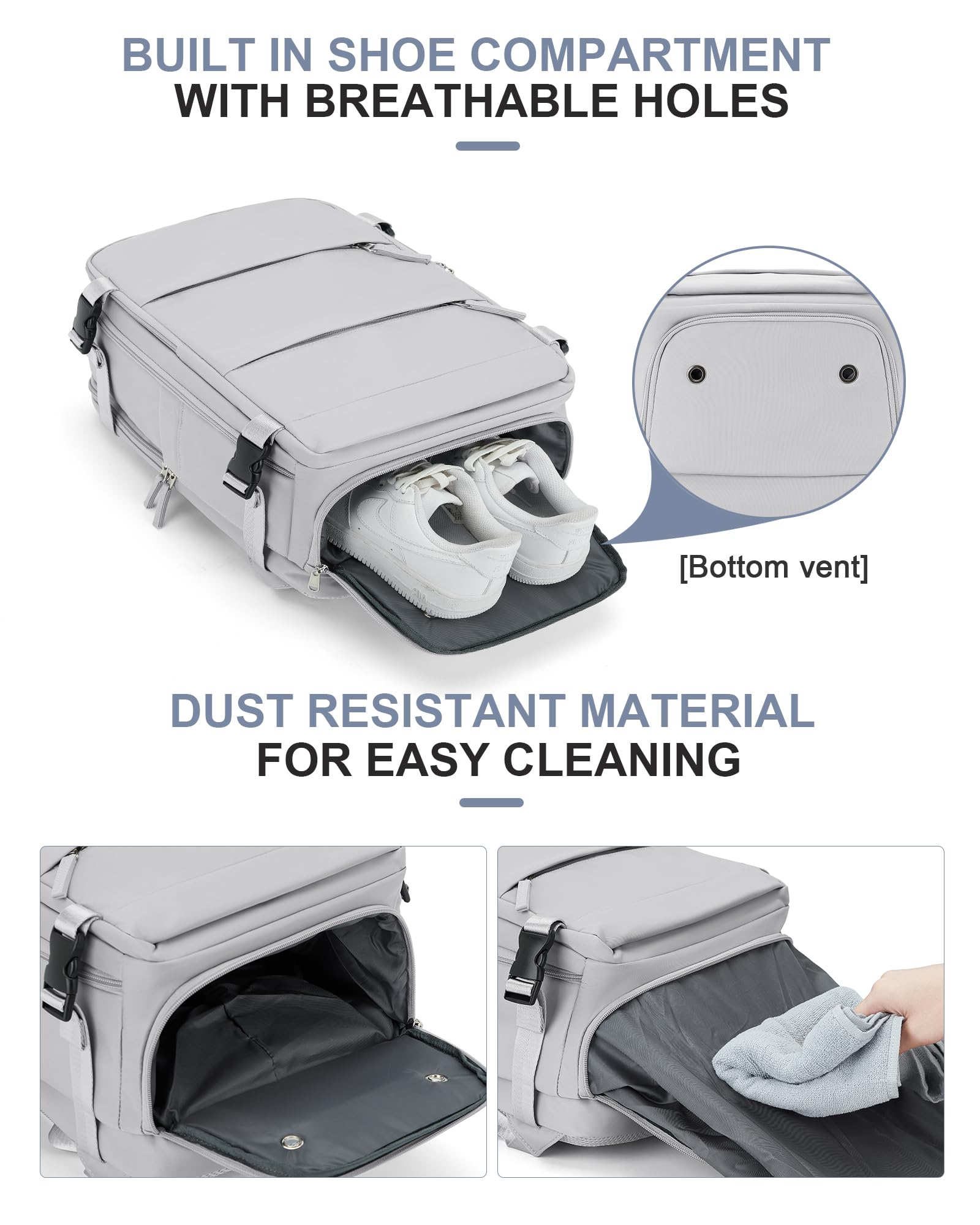 BJLFS Borse da Cabina per Ryanair 40x20x25 Bagaglio a Mano Zaino Borsa Zaino da Viaggio, Zaino da trekking,Zaino Easyjet 45x36x20,Zaino Casual per laptop da 14 pollici per scuola