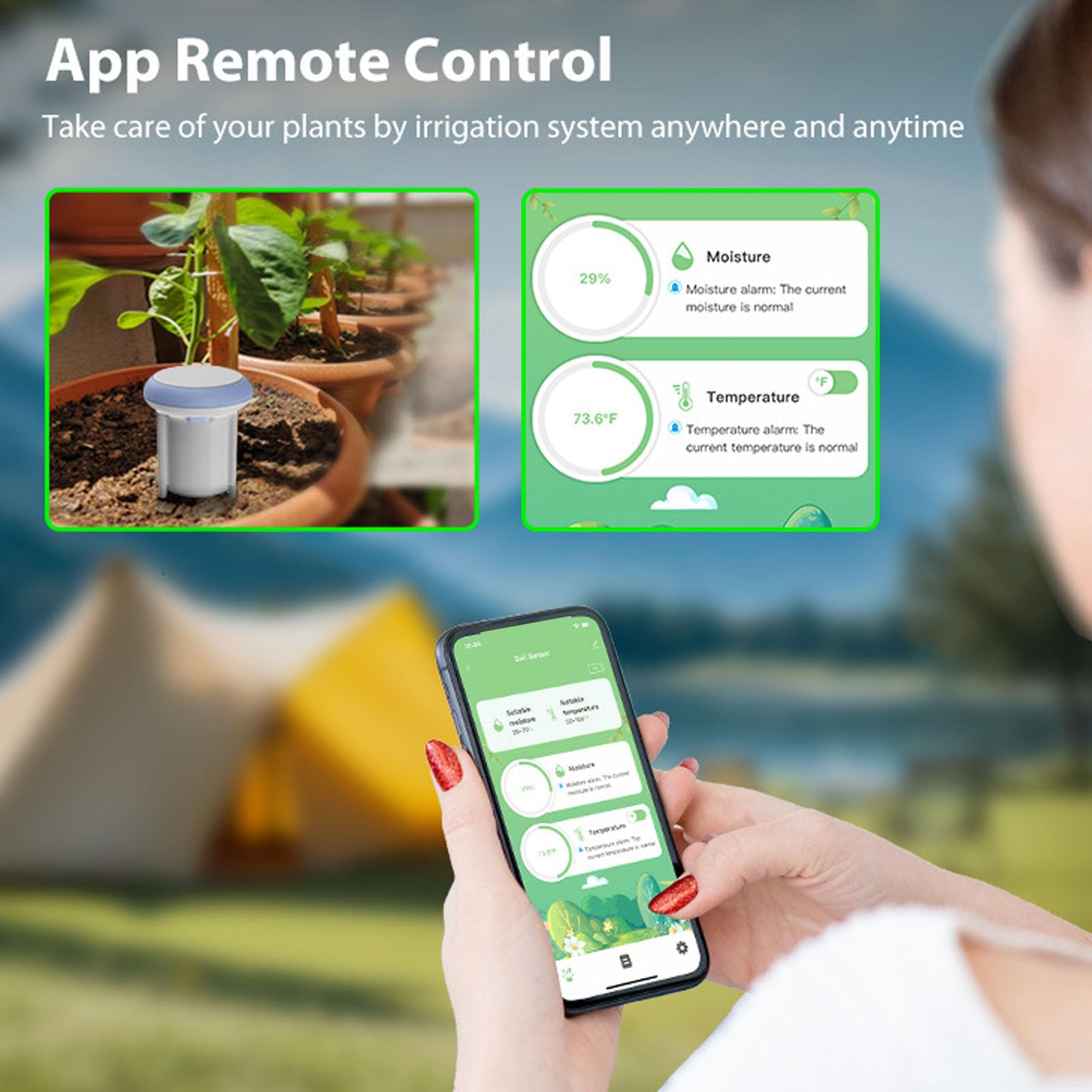 Haofy Sensor de Humedad de Temperatura del Suelo WiFi, Sensor de Humedad de Temperatura de Suelo Inteligente, Sensor de Suelo Inteligente WiFi, Monitoreo en Tiempo Real para Plantas,