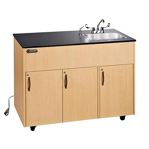 Ozark River Portable Sinks, Advantage 1D, Maple Laminate Cabinet-Laminate Countertop,