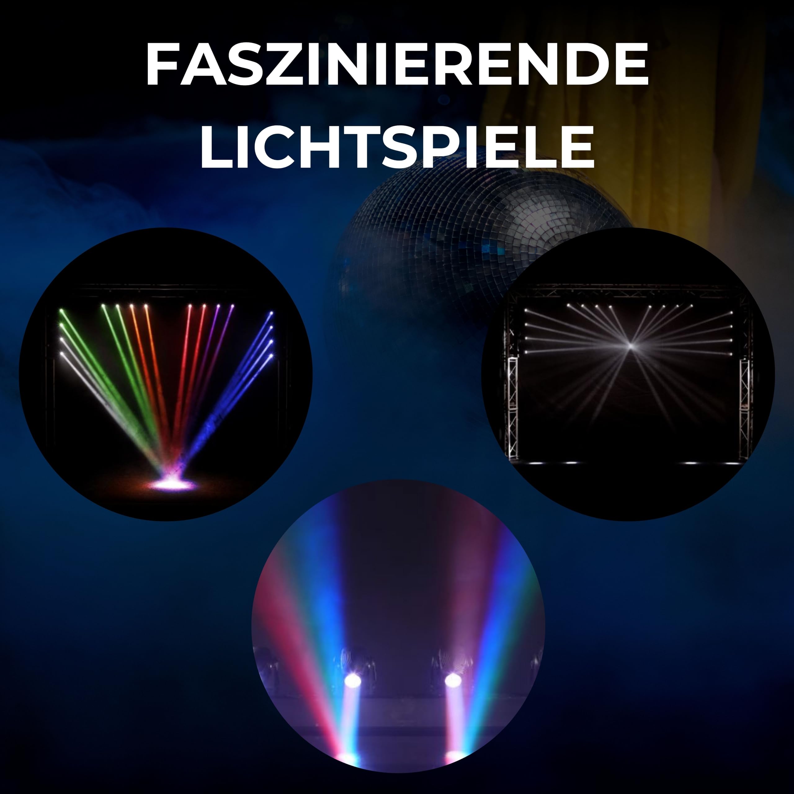 ETEC Professional LED Quad Moving Head BEAM BAR RGBW – Disco Party Effekt, RGBW DMX, Veranstaltung Bühnenbeleuchtung Licht, Show DJ Farbmischung