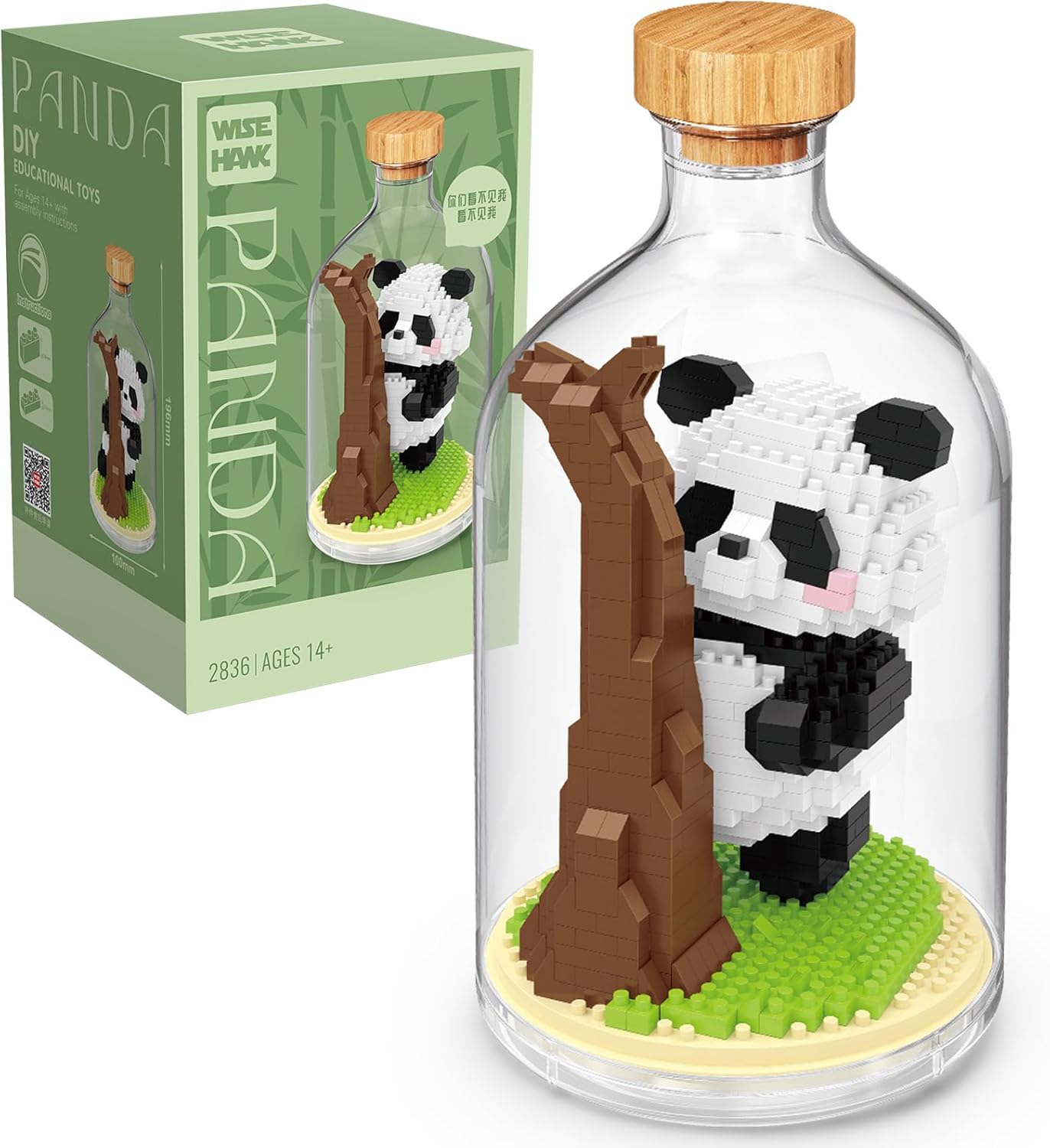 Creative Panda Toy Building Set,Adult Mini Animal Friend Set,Party Favors Gift for Friends,Animal Lover Office Home Decor Building Block Kit,New Year Easter Birthday Gift for Family(Hiding)