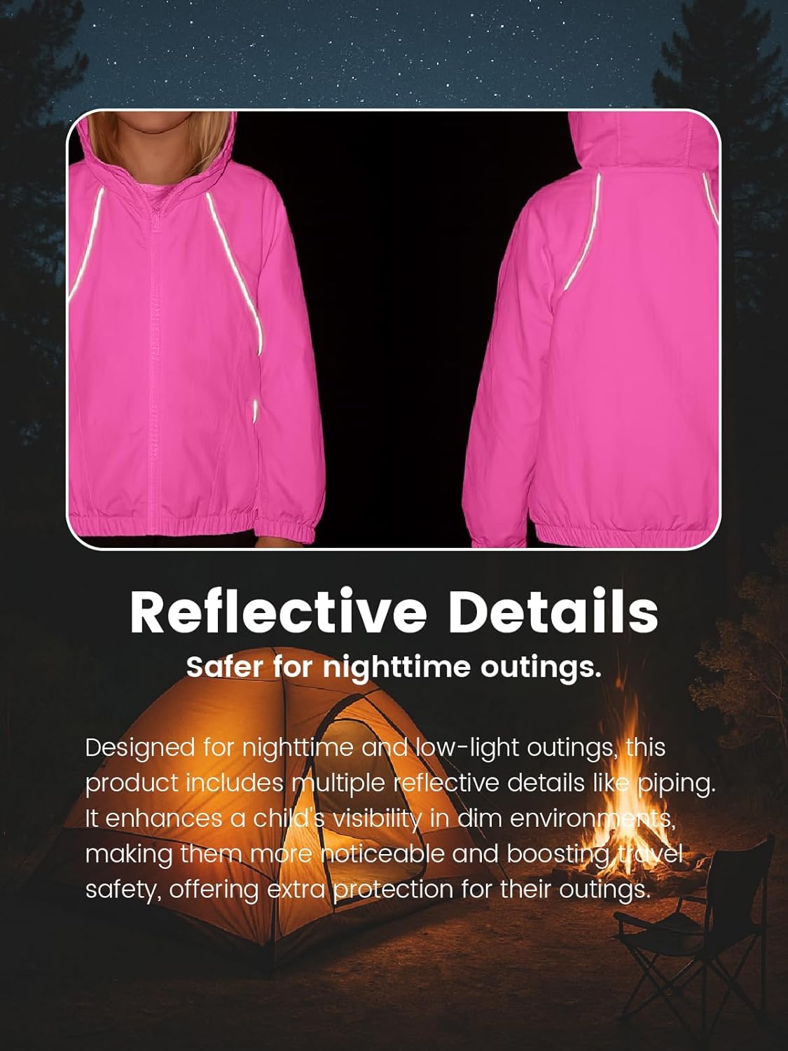 Girls Lightweight Hooded Jacket – Kids Waterproof Windproof Rain Jacket with Pocket - Image 6