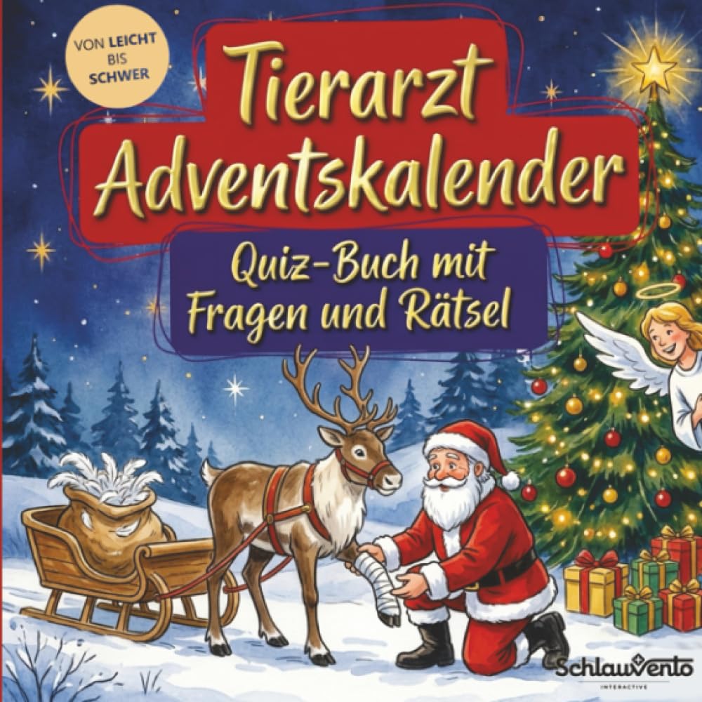 Tierarzt-Adventskalender: Quiz-Buch mit Fragen und Rätsel: Wissens-Adventskalender ohne Schokolade – 24 Rätsel rund um Veterinärmedizin für Tierärzte – Das perfekte Geschenk zur Weihnachtszeit