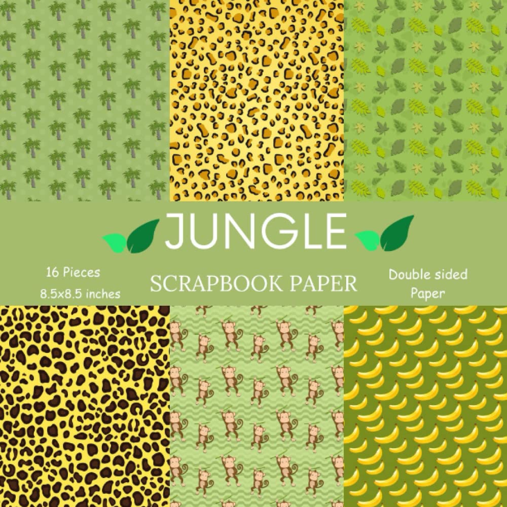 Jungle Scrapbook Paper 16 Pieces Double Sided Scrapbook Paper For