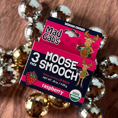 Miniatura 6 de Mad Gab's Bálsamo labial de frambuesa Moose Smooch, regalo del día de la madre, hidratante y certificado orgánico, fabricado con aceite de oliva