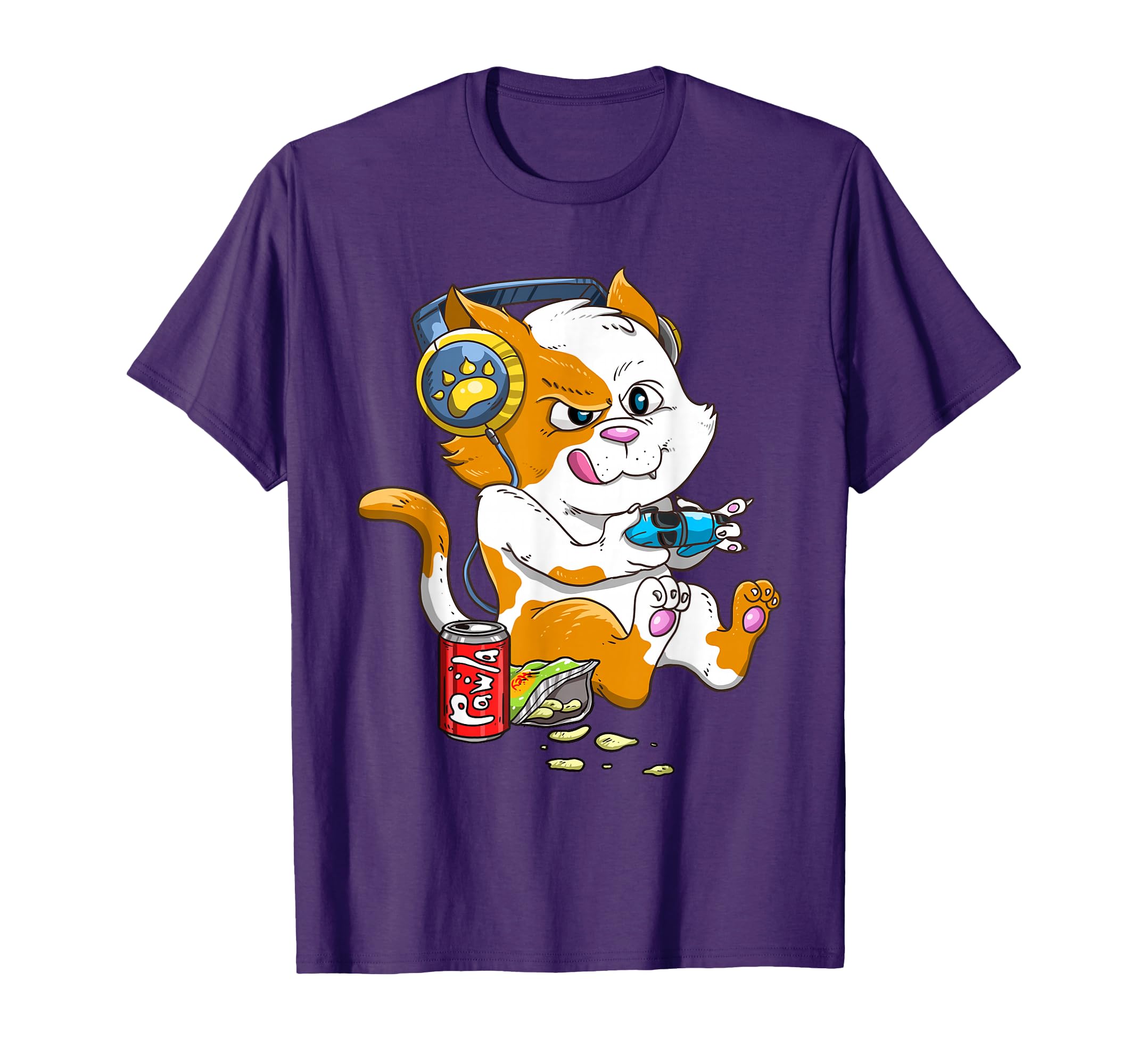 Funny Cat Gaming Cat Lover Kawaii Video Games Funny Gamer T-Shirt