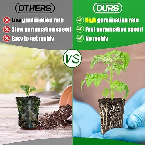 Miniatura 2 de 50 esponjas iniciadoras de semillas para germinar rápidamente, esponjas de crecimiento de raíces de repuesto, tapones rápidos, raíces de flores