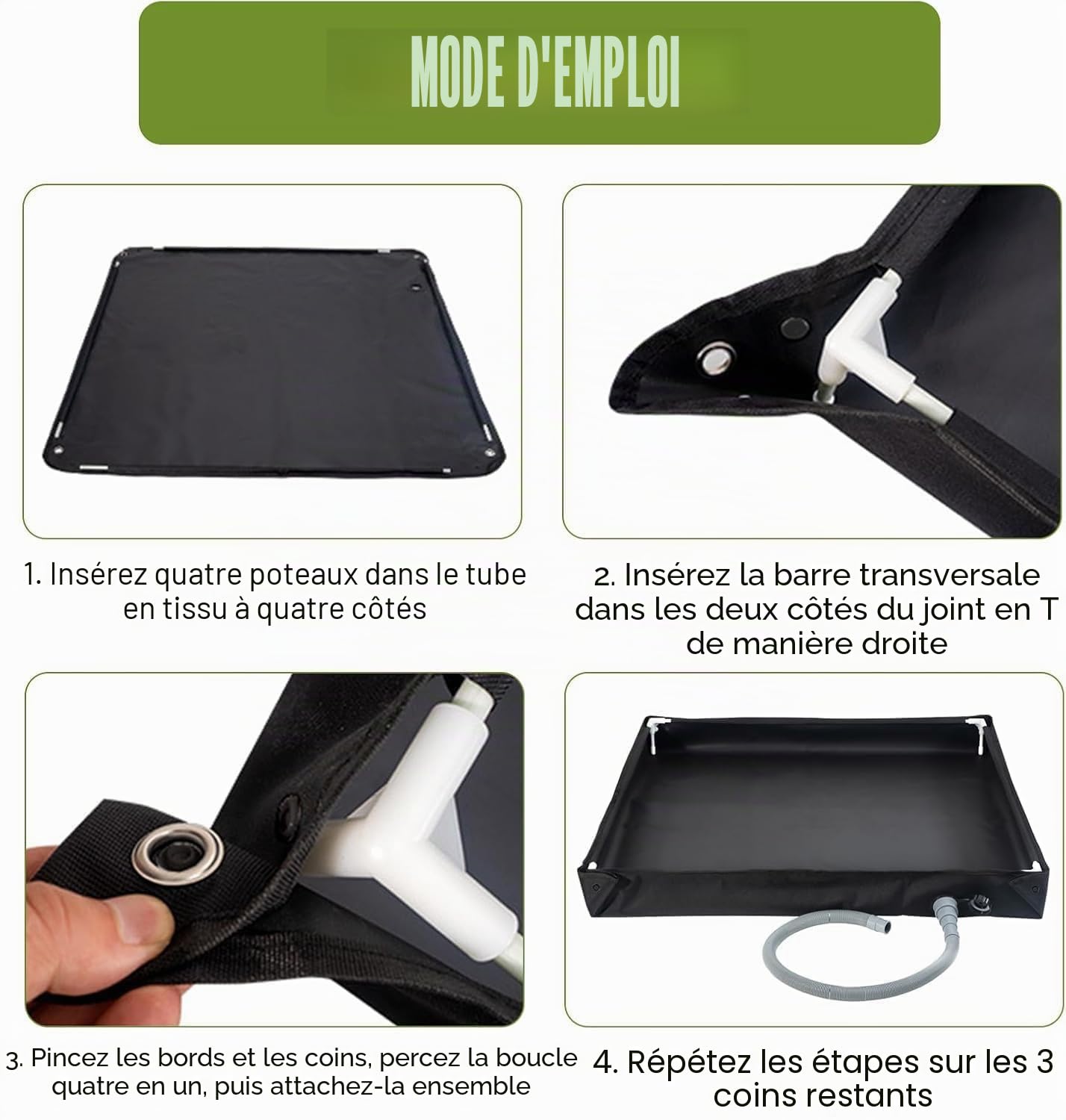 Bac de douche portable, 2 en 1 Douche de camping pliable de base Bac de douche portable mobile avec tuyau de vidange, base de douche pliable portable 80x80x10cm résistante Oxford imperméable