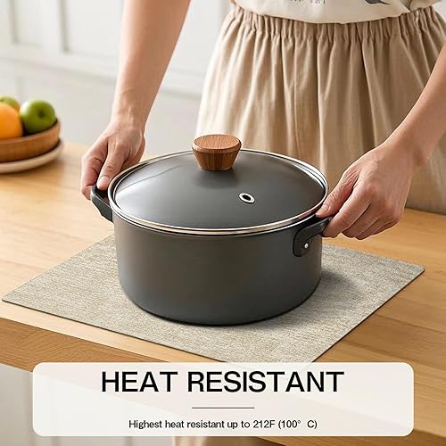 Miniatura 2 de Chrysameld Juego de 4 manteles individuales de vinilo, piel sintética, 100% impermeables, a prueba de aceite, lavables, resistentes al calor,