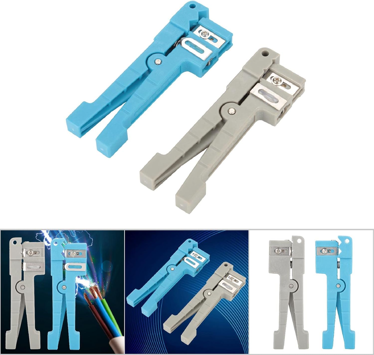 Fiber Optic Stripper, Fiber Optic Jacket Stripper Coaxial Cable Stripping Cutter Tool Fiber Optic Buffer Tube Stripper for Stripping Fiber and a Variety of Fiber Optic Cable (45‑162+45‑163)