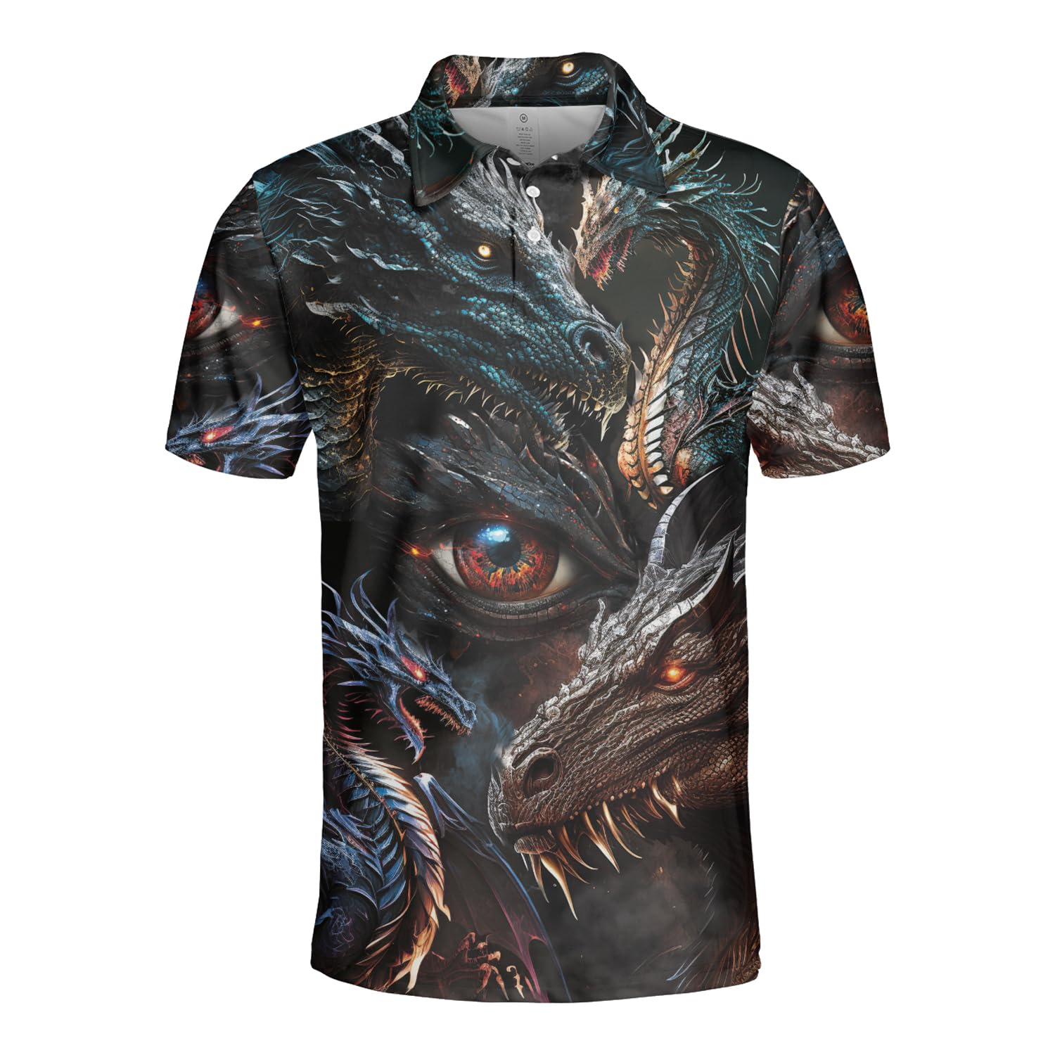 Dragons Polo Shirts for Men - Short Sleeve Golf Shirts Lightweight Mens Polo T-Shirt Casual Style Series 64.1 Size XL