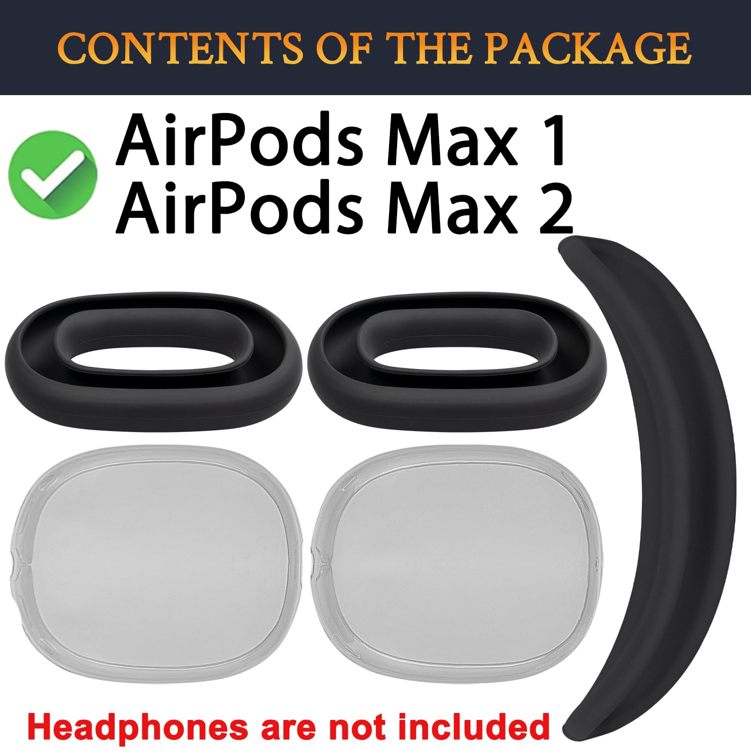 SOULWIT Kit de Protection pour AirPods Max 2/1, Housse Bandeau + Étui TPU + Housses Silicone Coussinets