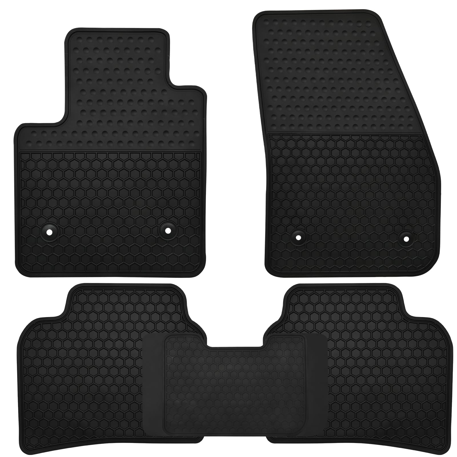 Car Floor Mats Custom Fit for Cadillac XT4 2019-2025 Full Black Rubber Auto Liner Mats All Weather Protection Heavy Duty Odorless