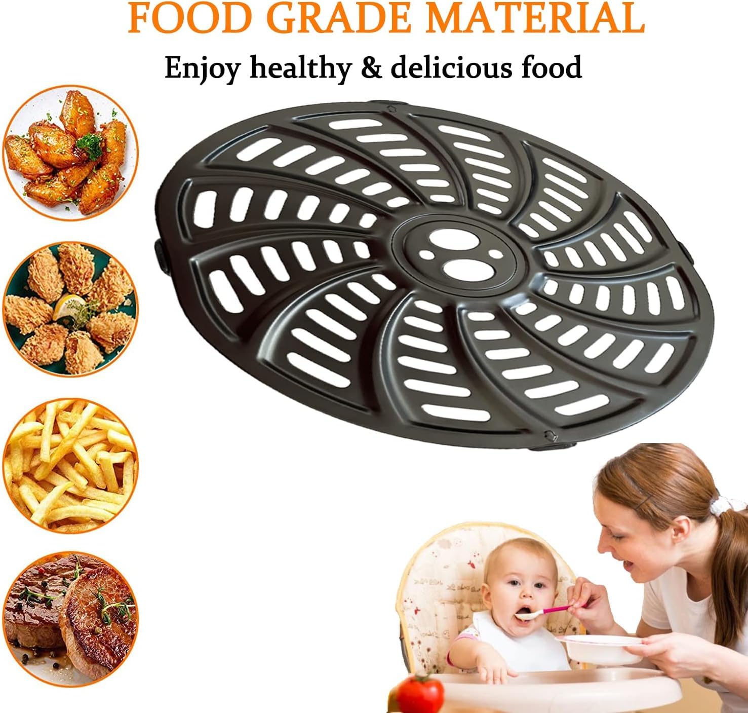 Gourmia Air Fryer Crisper Plate - Nonstick & Dishwasher Safe -4 Gourmia Air Fryer Crisper Plate - Nonstick & Dishwasher Safe -4