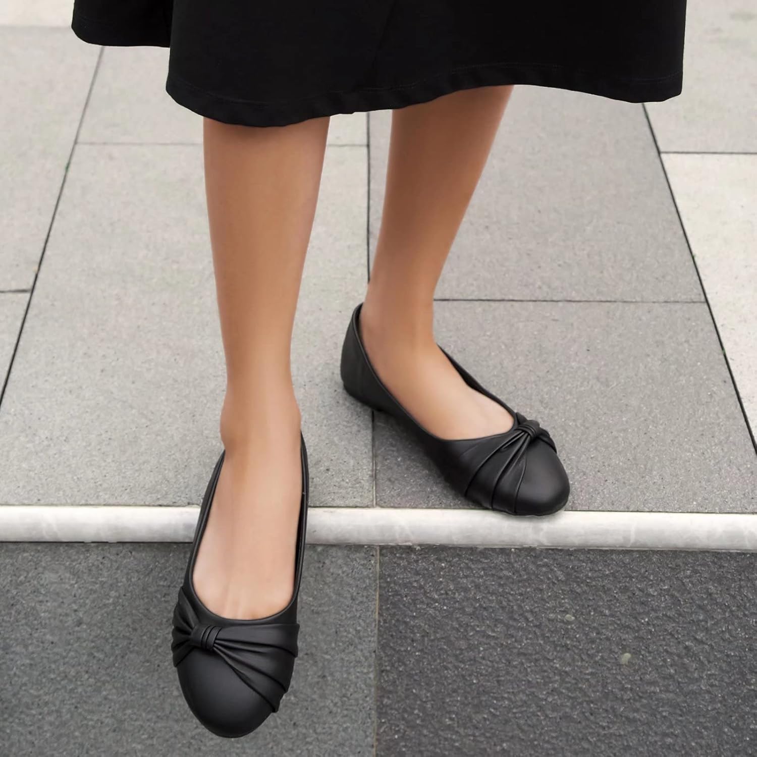 MaxMuxun Women's Flats Shoes Faux Suede Round Toe Ballet Dressy Flats Comfortable Slip On Walking Shoes - Image 2