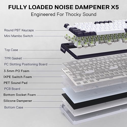 Miniatura 4 de Redragon K745 PRO Teclado de Juegos Inalámbrico con Sello RGB, Teclado Mecánico de 108 Teclas con 4 Teclas Extra, Enchufe LED Orientado al Sur Azul