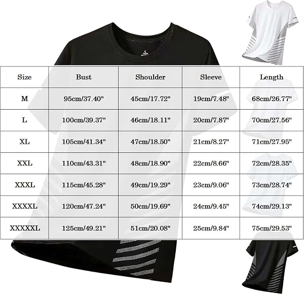 Mens T-Shirts Workout Shirts Casual Short Sleeve Athletic Quick Dry T-Shirt Lightweight Cooling Gym Running Fit Tops - 3
