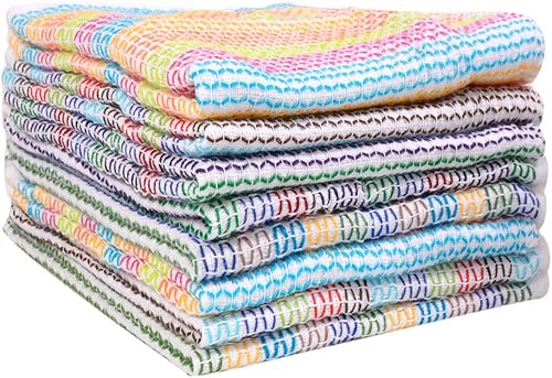 Miniatura 2 de Toallas de té de algodón, suaves y absorbentes, básicas de cocina para uso diario, lavables a máquina, 13 x 13 pulgadas, juego de 8 colores