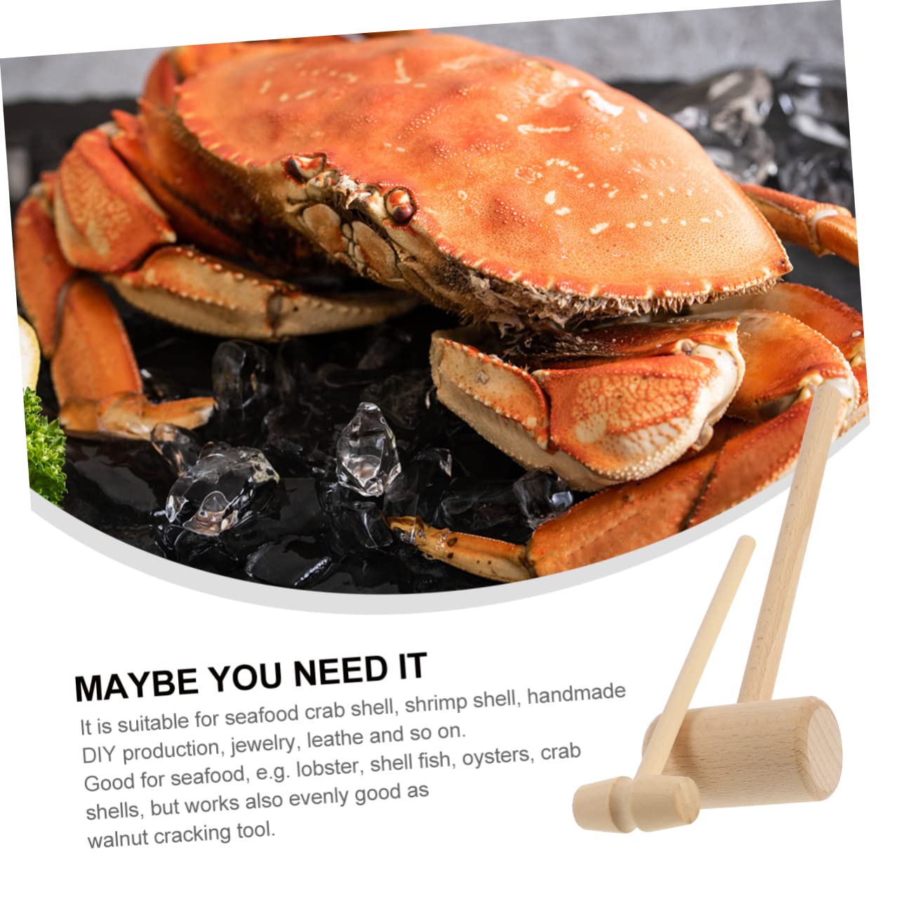 FUNOMOCYA Pcs Archaeological Wooden Hammer Seafood Lobster Hammer Multifunctional for Diy Gifting