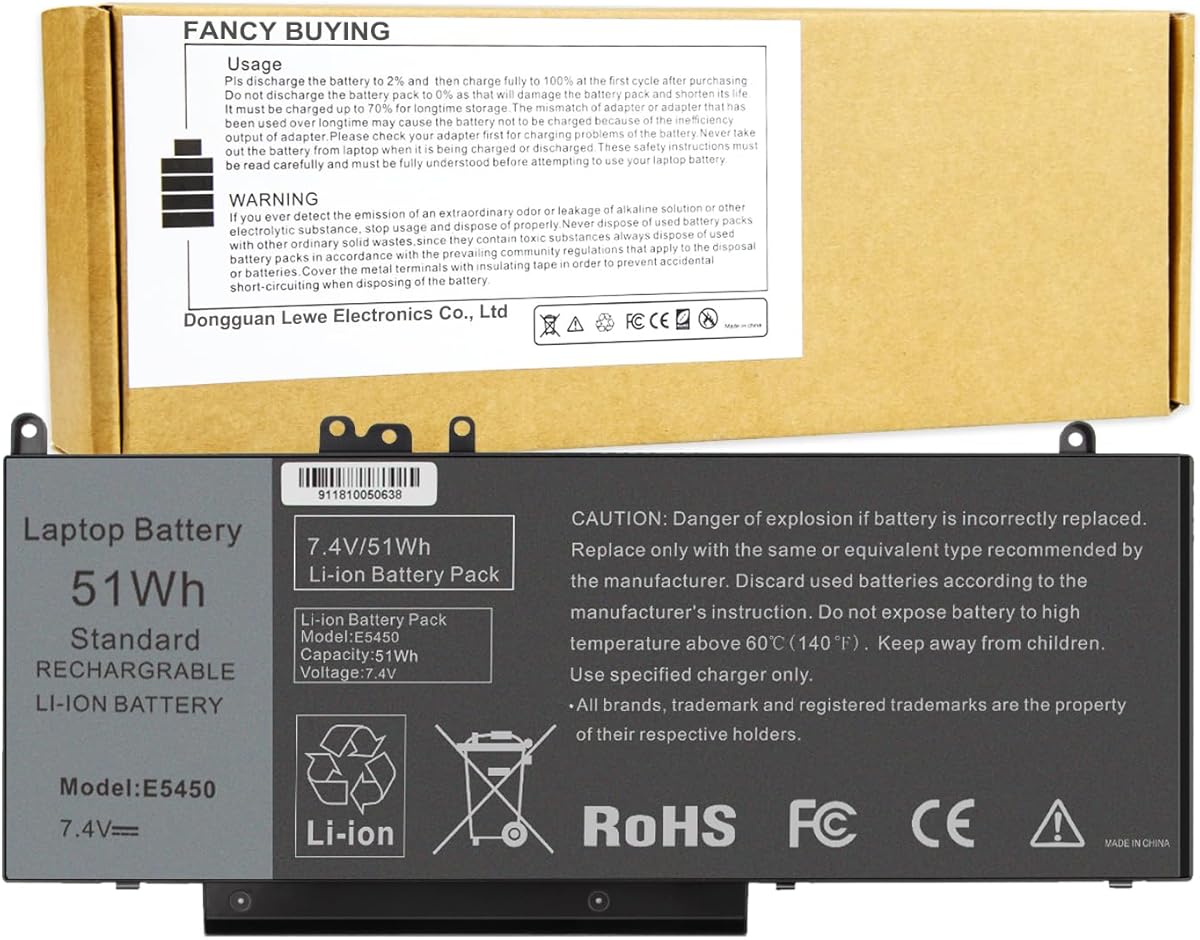 G5M10 Battery for Dell Latitude 14 15 E5450 E5550 E5250 P48G001 Series, 15.6 inch, WYJC2 0WYJC2 8V5GX R9XM9 1KY05 08V5GX VMKXM 5XFWC PF59Y TXF9M 7V69Y 451-BBLN 451-BBLL 451-BBLK 080-854-0066