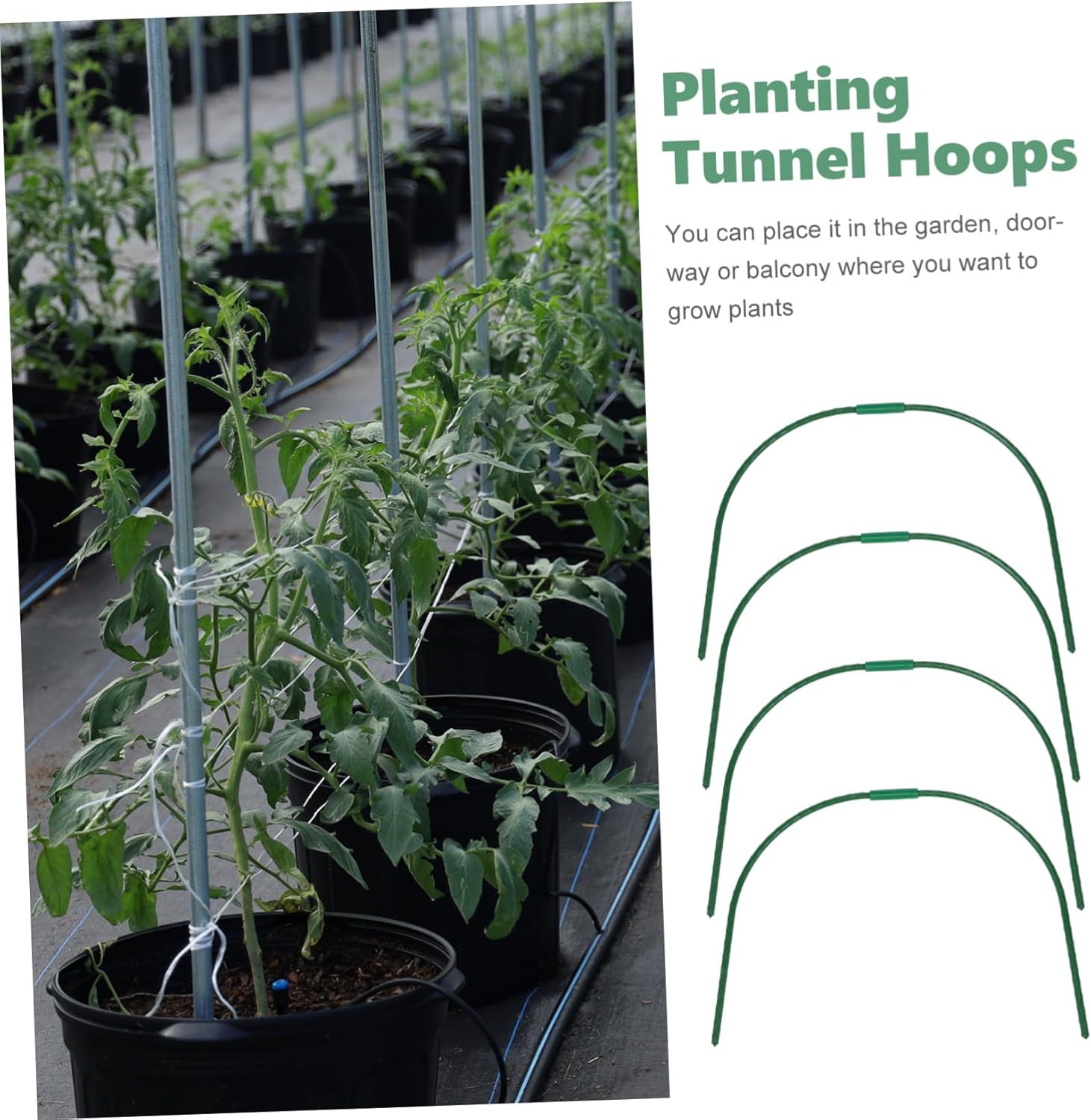 4 Sets Arched Greenhouse Racks Curved Garden for Plant Protection Lightweight and Washable for Frost Cover and Greenhouses