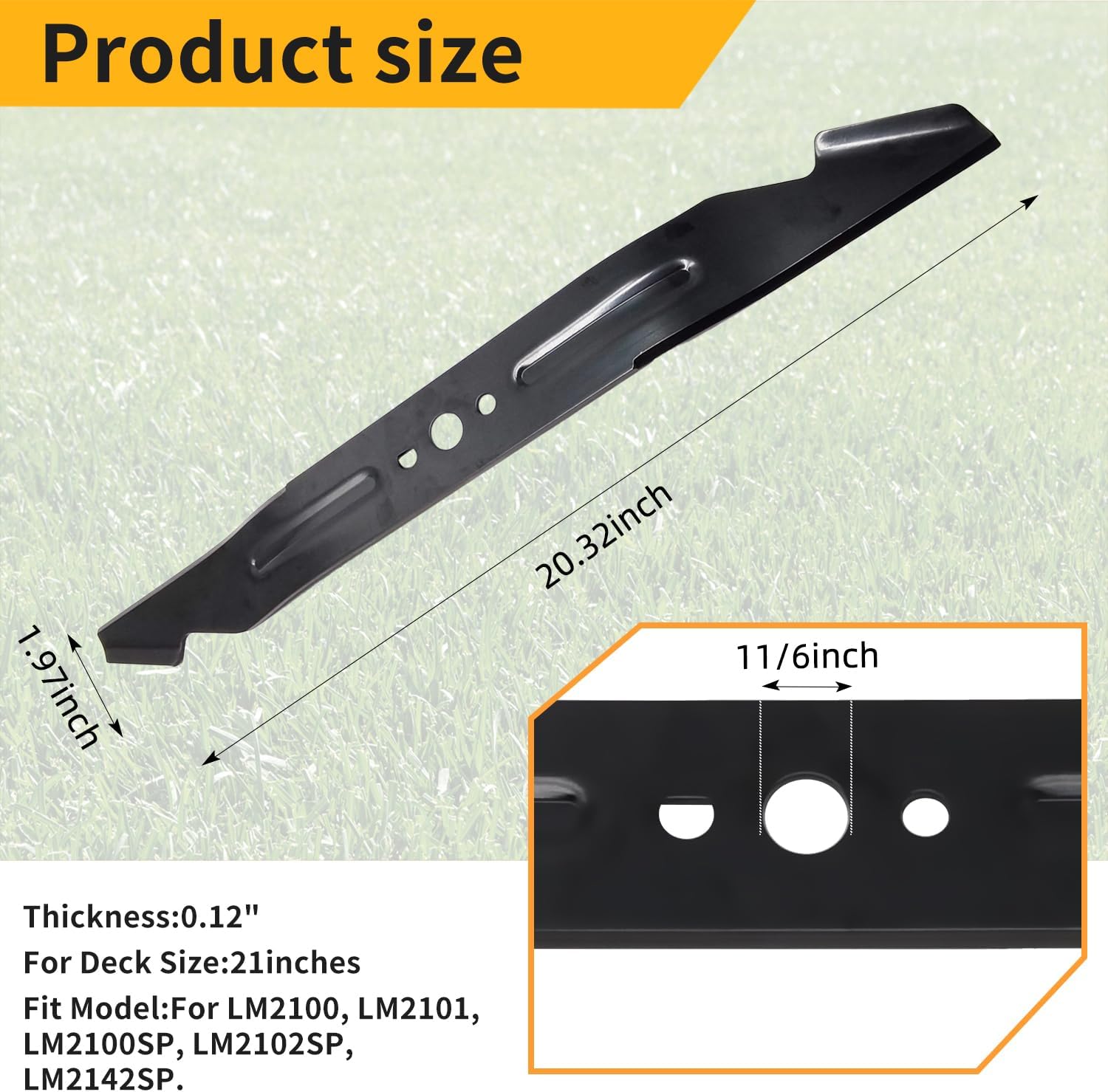 shiosheng 1PCK 20-Inch Lawn Mower Blade for EGO 56V 20-Inch Lawn Mower Models LM2022SP/LM2020SP/LM2021