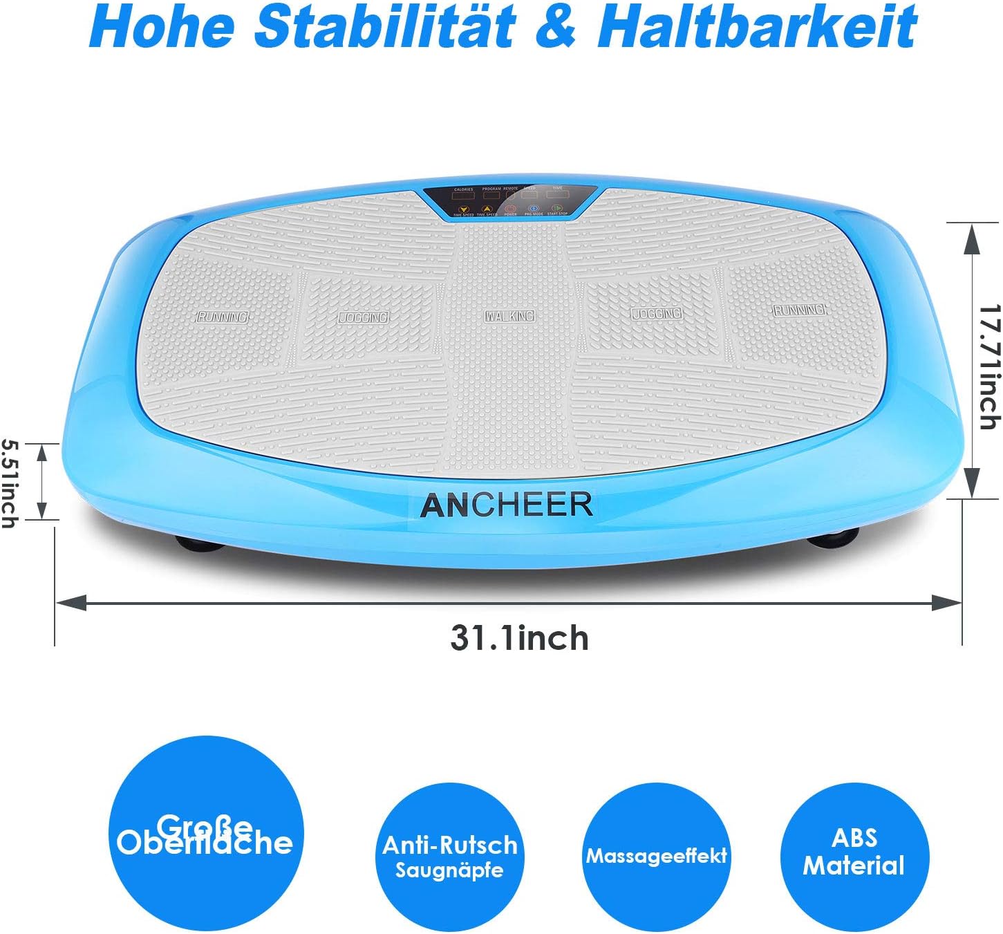 ANCHEER 3D Vibration Plate dimensions and features