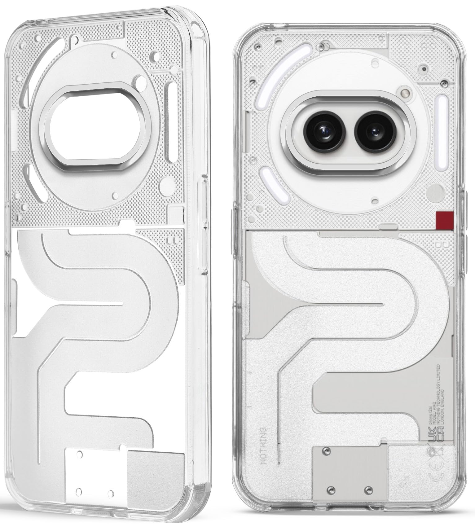 Mr. Case Soft Transparent Slim Fit Frosted Matte Silicone TPU with Silver Ring Camera Protection Back Cover for Nothing Phone 2A - Clear (Silver Ring) (B0CZ6L6DY6) Amazon Price History, Amazon Price Tracker