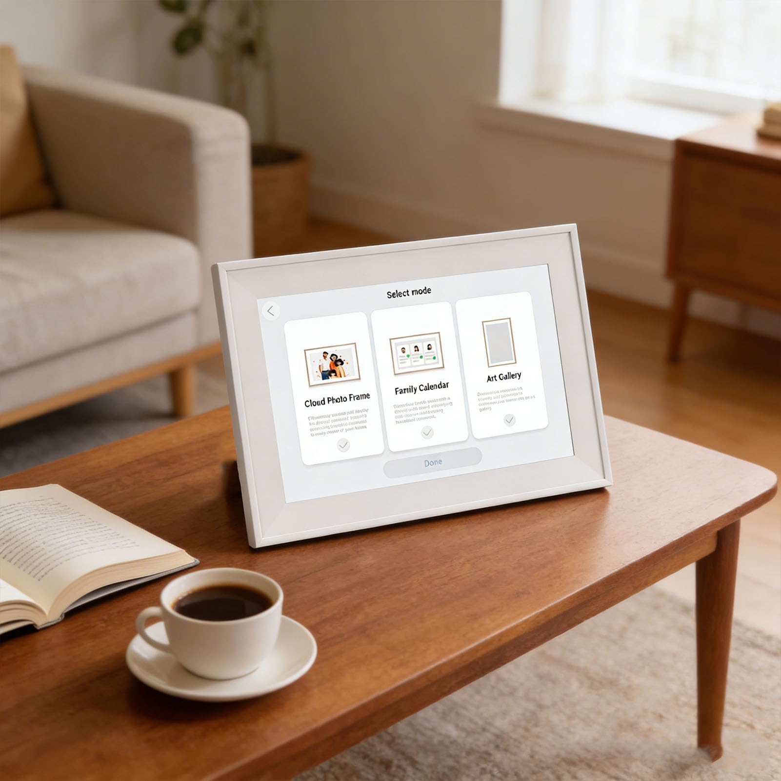 Annadue 10,1 Zoll Intelligenter Digitaler Kalender, Interaktiver Familienplaner mit LCD-Touchscreen, WLAN-Synchronisierung, Fotorahmenmodus, für den Home-Office-Zeitplan
