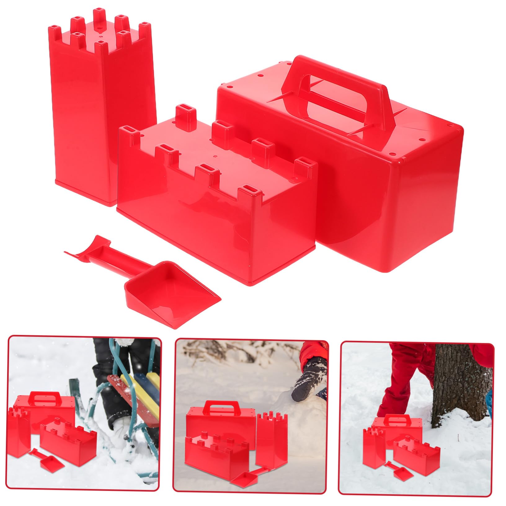 ORFOFE Moldes de Ladrillos de Nieve para Juego Pala Plástico Duradero y Diseño Antifrío para Construcción de Castillos y Fuertes Invierno al Aire