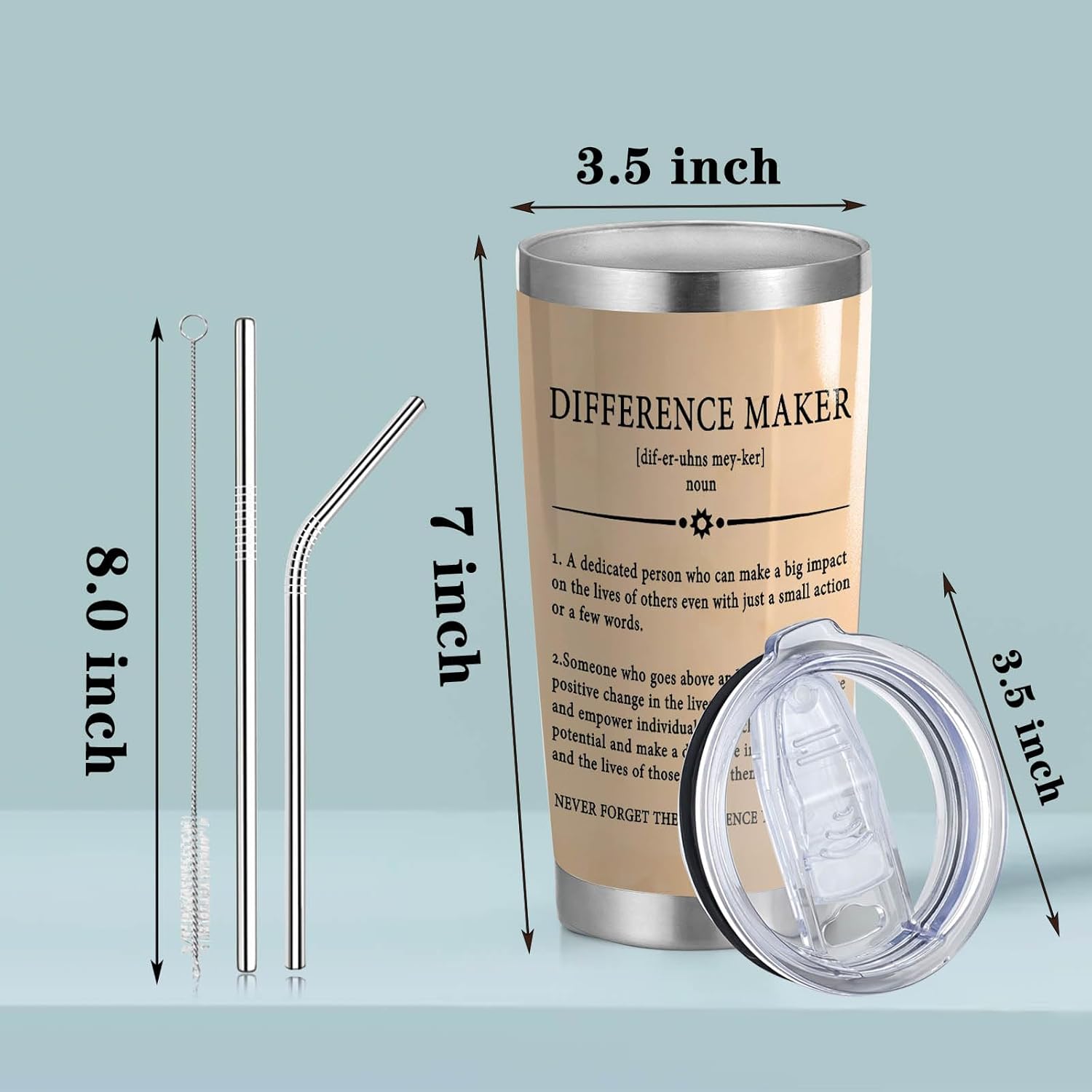 Difference Maker Definition 20oz Tumbler with Lid and Straw Thank You Gifts for Leader Teacher Mentor Coach Boss Difference Maker Travel Mug Cup (Tumbler-Difference Maker) - Image 2