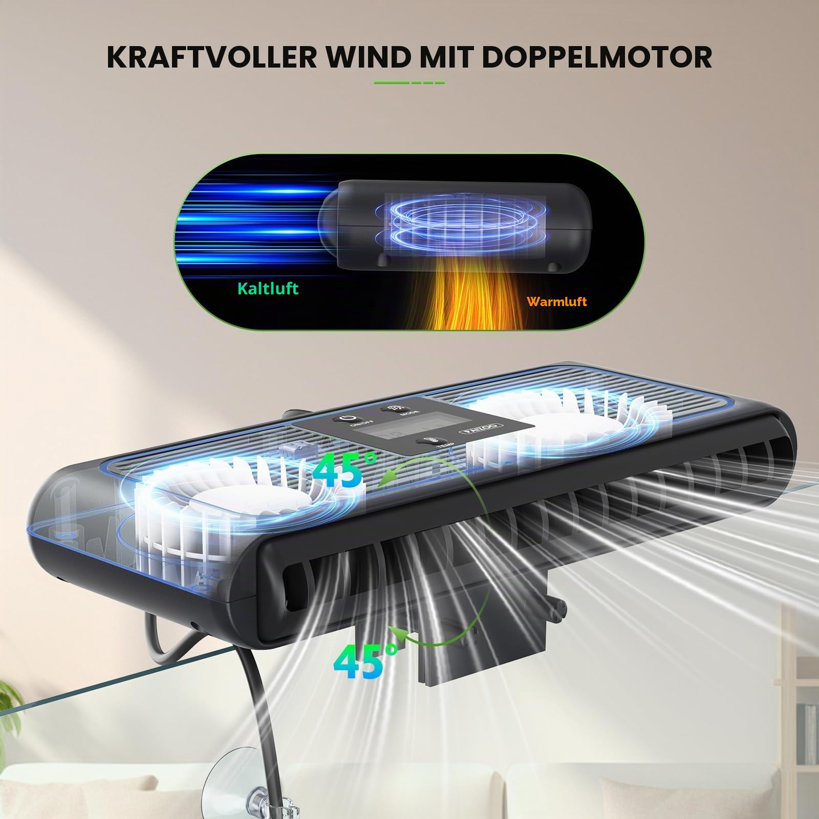 PAIZOO Aquarium-kühlventilator, Aquarium-Kühler Mit Temperatursonde Und LCD-Display, Automatischer Temperaturregelung 3 Geschwindigkeitsmodi, Axolotl-Kühler, 6,4 W