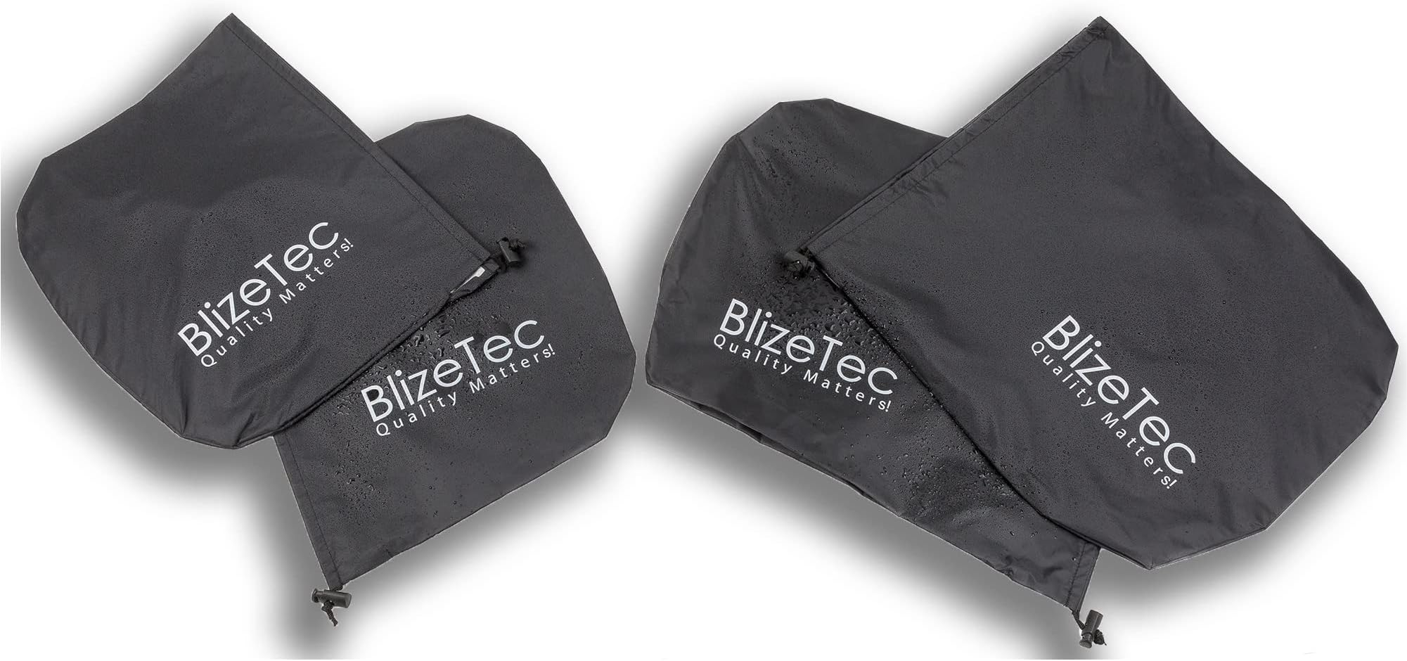 Car Side Mirror Covers: BlizeTec Rain, Ice and Snow Protectors; Universal Design to Fit Most Car, Suv and Van (4 pcs)