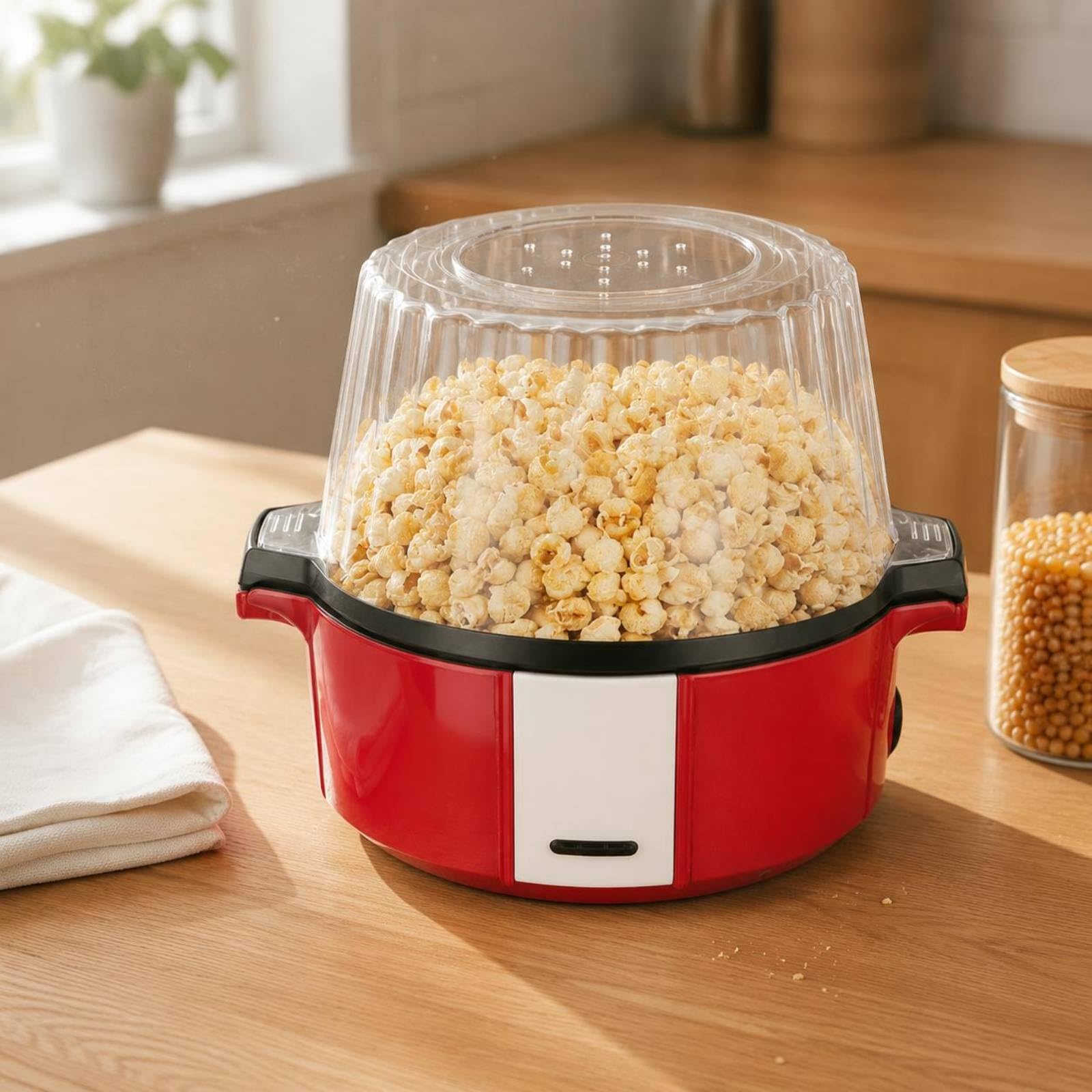 Macchina per Corn Elettrica Corn Maker corniera Dispenser Scaldacorn Compatta con Visione del Processo 700W 60g 70g Adatta per Serate TV Cucina Domestica Amici