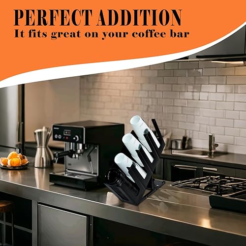 Miniatura 4 de Paquete de 2 vasos de papel y soporte para tapa, organizador de tazas de café desechable, dispensador de tazas desechable de 4 compartimentos,