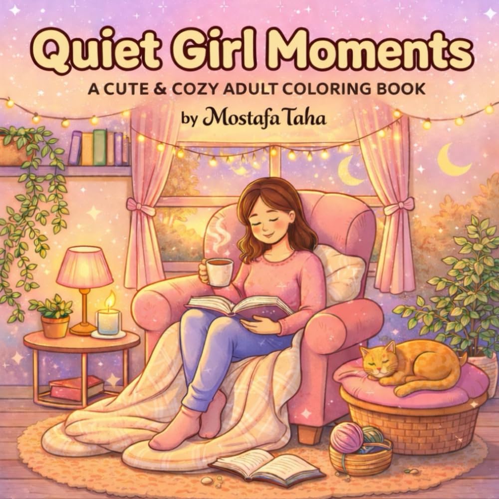 Quiet Girl Moments: A Cute & Cozy Adult Coloring Book Peaceful Moments to Color & Unwind