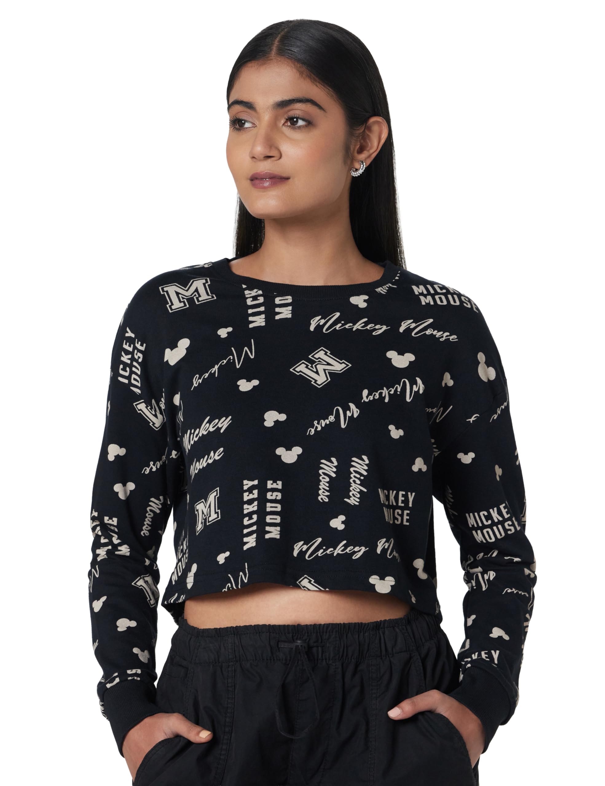 max Cotton Women Graphic Print Round Neck Crew Neck Sweatshirt-picture-28