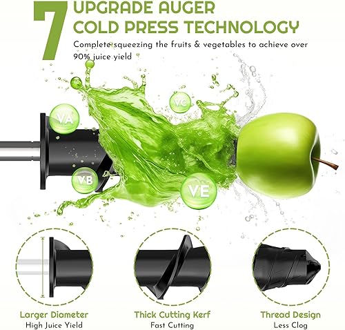 Miniatura 5 de Accesorio de exprimidor masticador para batidora de pie KitchenAid, exprimidor de prensado en frío para accesorios de batidora KitchenAid con tolva