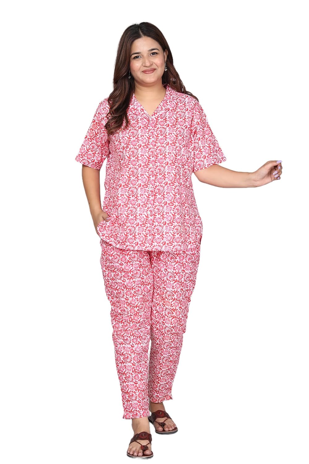 KALAVISHA Women's Cotton All Over Print Regular Fit Night Suit (Shirt Style Sleepwear) - Review, Price and Buying Guide