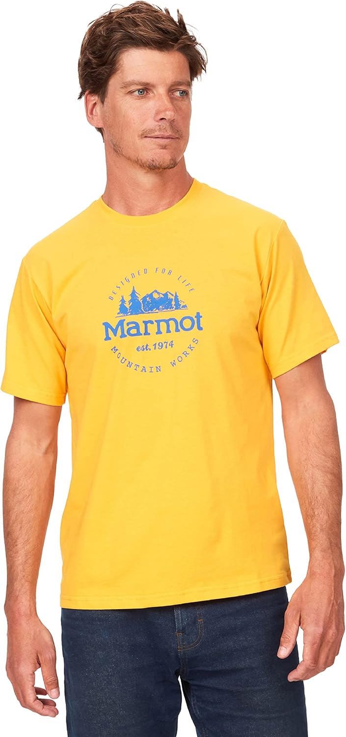 Marmot Men's Logo T-Shirts - Printed Graphic on Cotton Tee