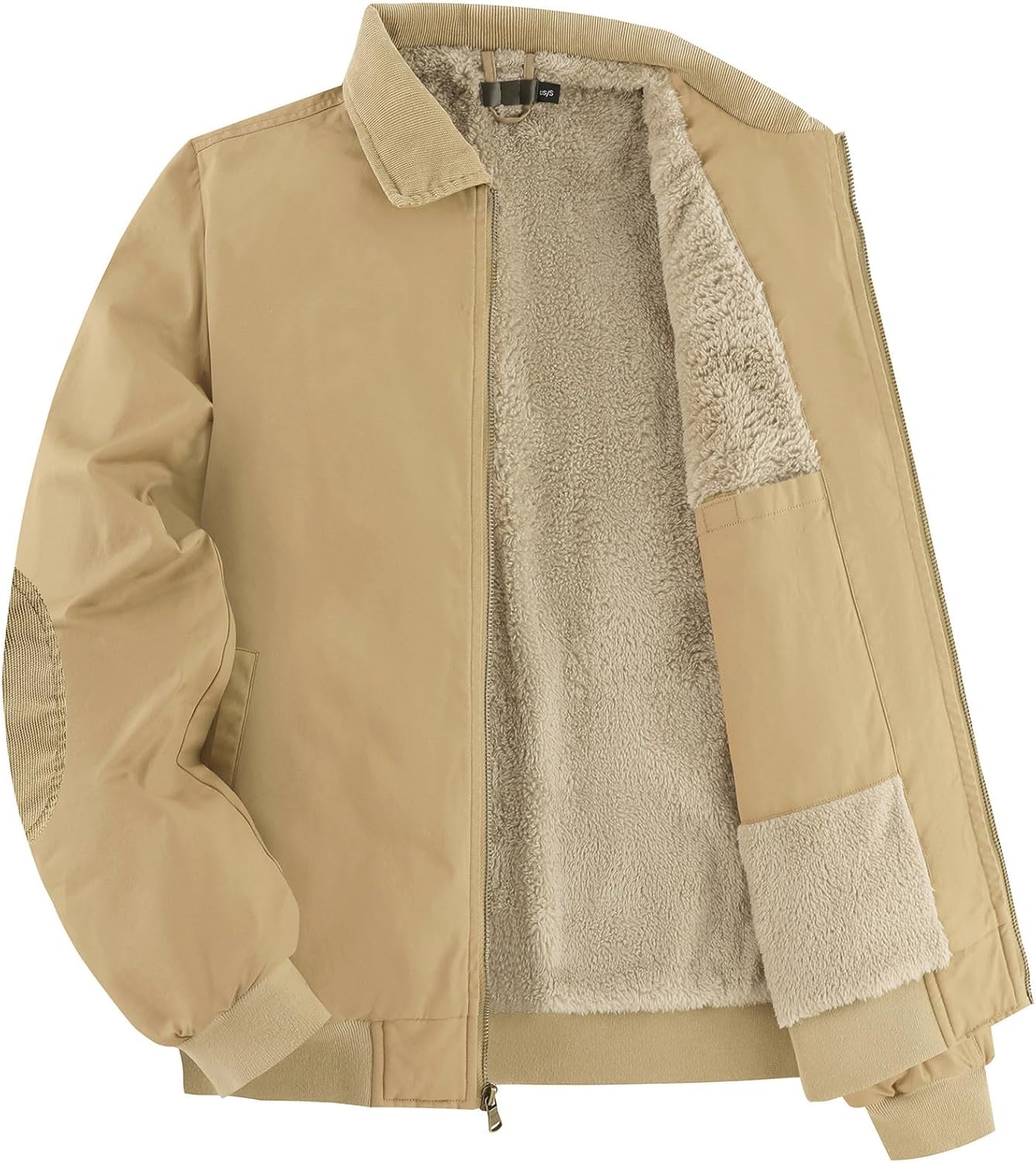 Waterproof Jackets for Men Fleece Lined Zipper Winter Coat Windbreaker Solid Comfy Casual Lapel Jacket Outerwear