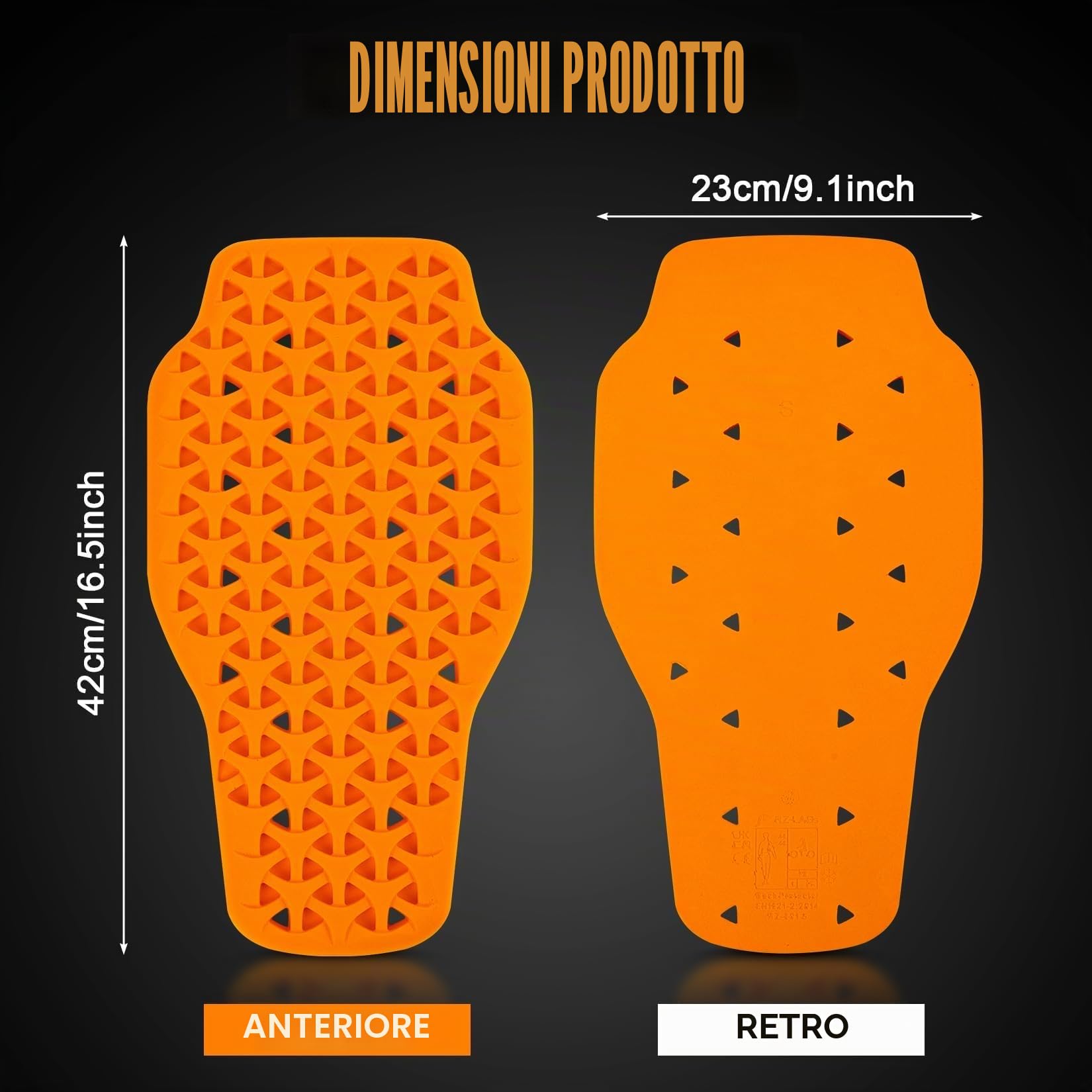 PSLER CE-1 Protezione per la Schiena del Motociclista Inserti Rimovibili per La Giacca dell'armatura del Motociclista Protezioni per La Moto Paraschiena Moto