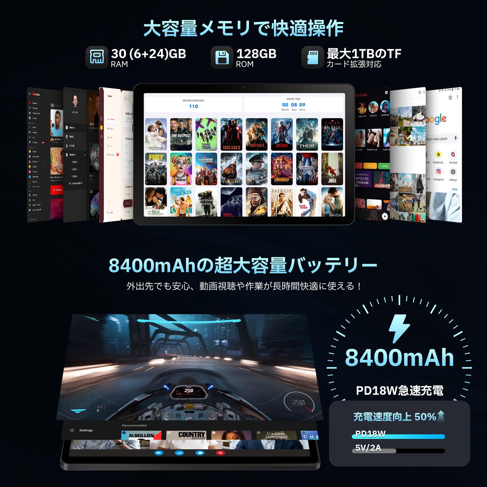 Amazon.co.jp: タブレット - HiGrace Android15 タブレット 2K大画面