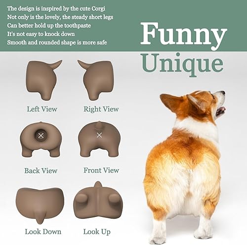 Miniatura 3 de WXCGX Pooping Dog Butt Pasta de dientes Topper divertido dispensador de pasta de dientes de silicona, tapas de pasta de dientes con cierre