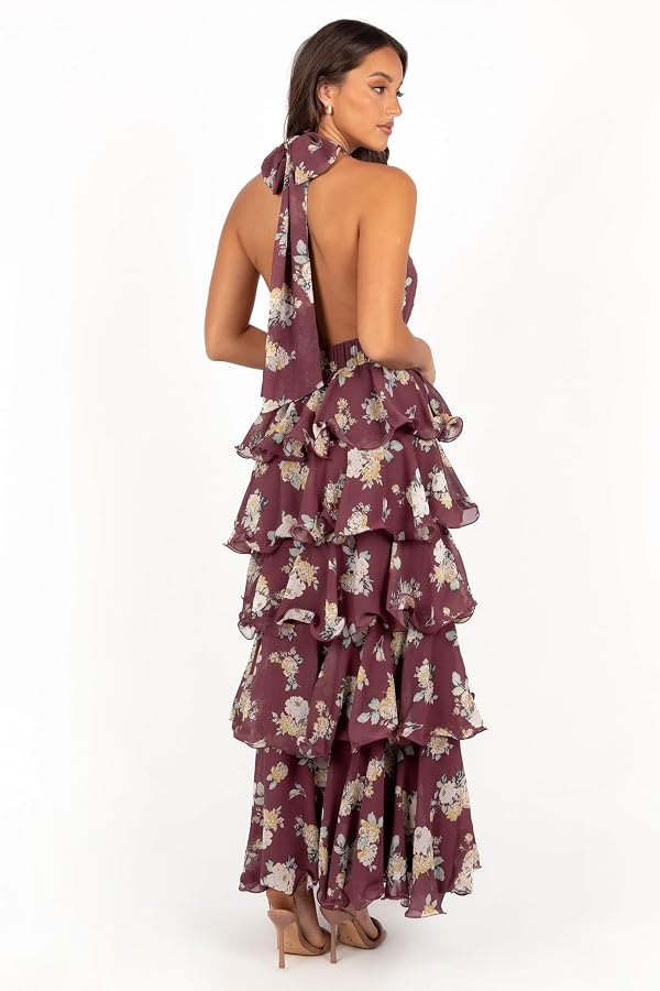 Petal & Pup Kendall Maxi Halterneck Dress - Dark Wine M by Petal & Pup - Image 4