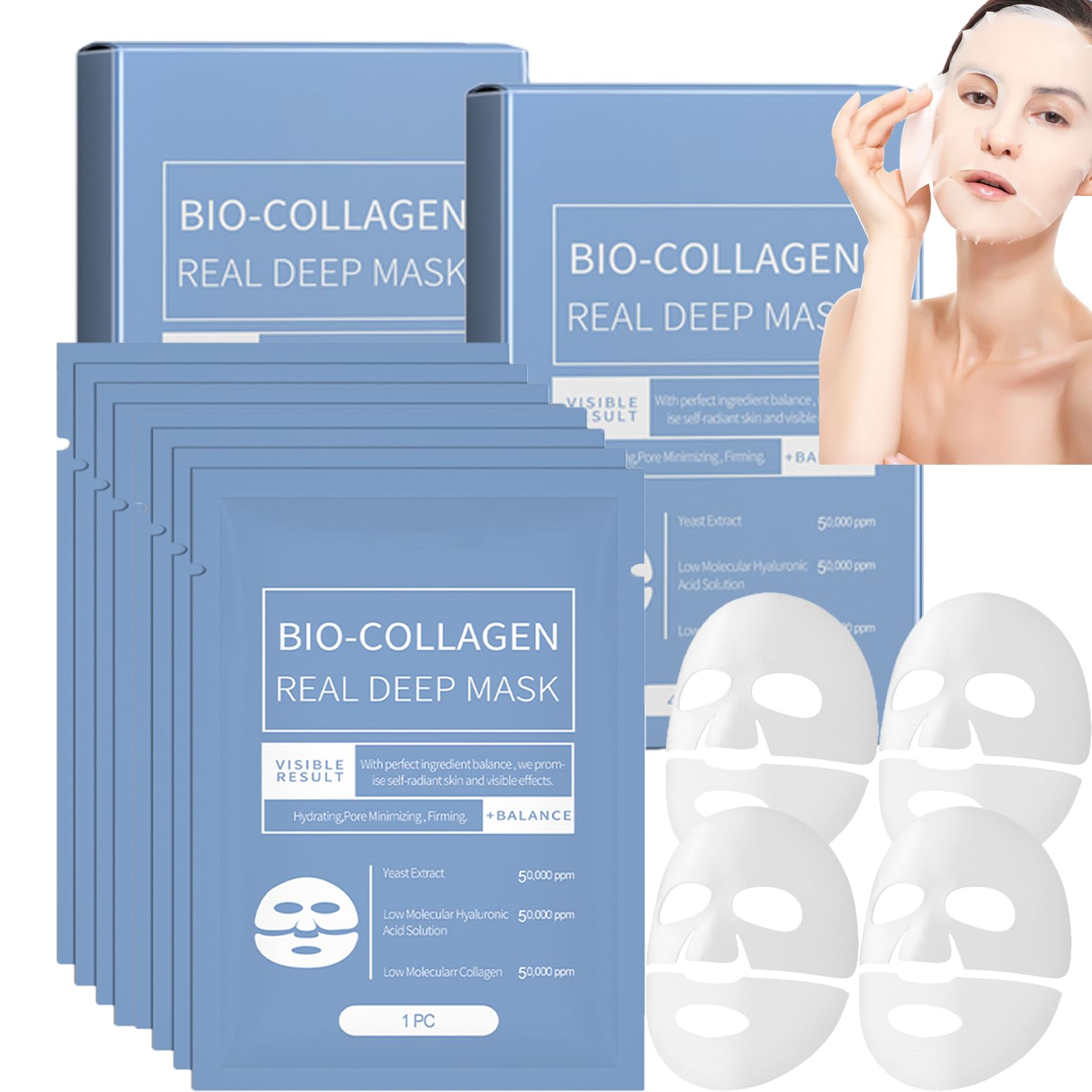Biodance Collagen Mask, Biodance Collagen Mask Overnight Bio Collagen Face Mask Real Deep Overnight Face Mask Collagen Mask Overnight Mask for Face Skin Care (Blue 8pc)