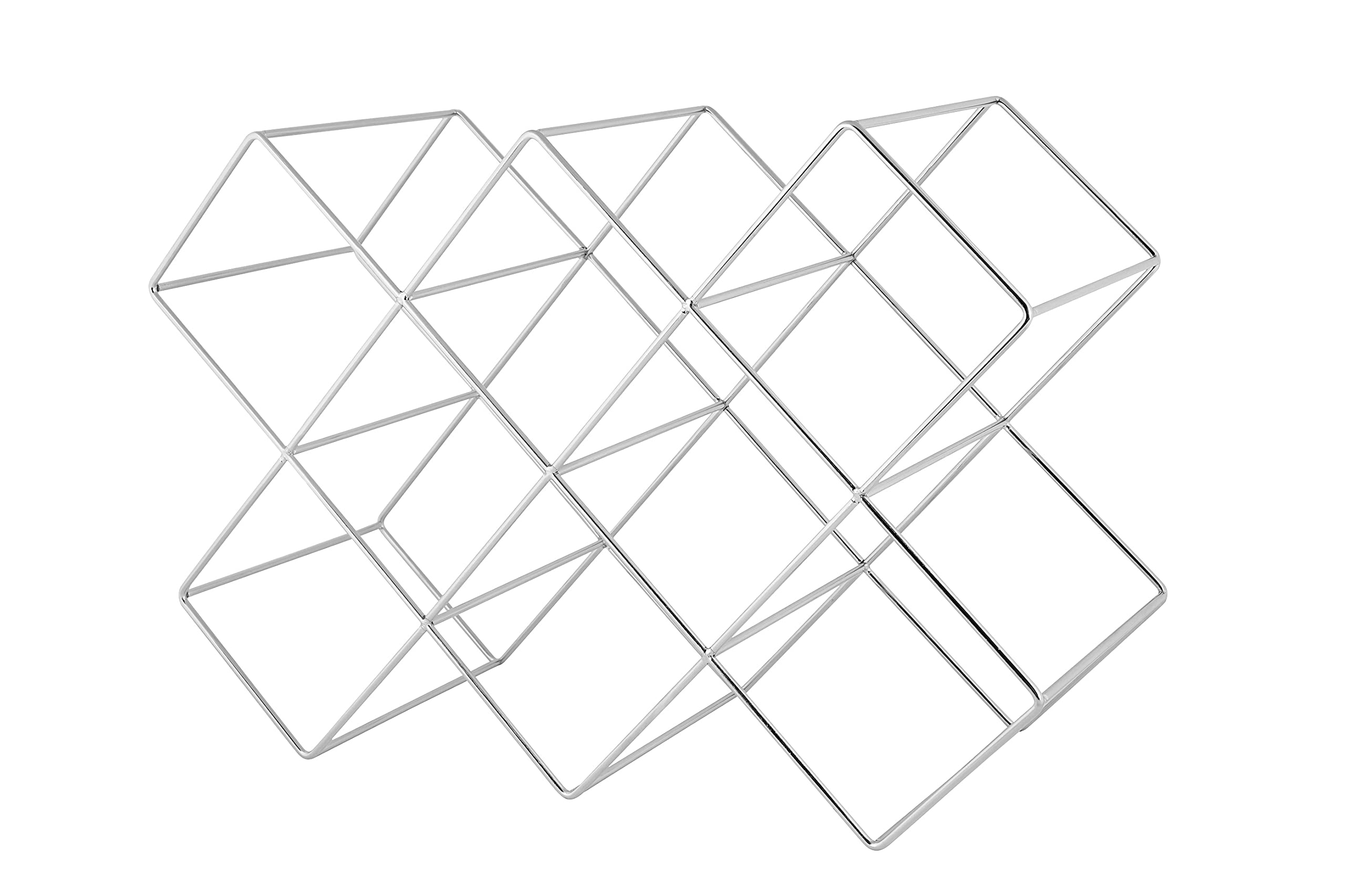 Echtwerk Weinregal – Weinregal für bis zu 8 Flaschen, freistehend, Silber-Edition
