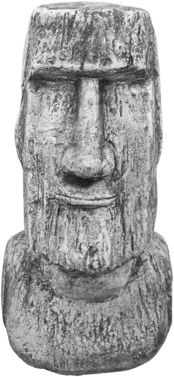 Stone Moai Head Statue Creative Decoration for Garden Creative Landscape Solid Rock Decor Gray