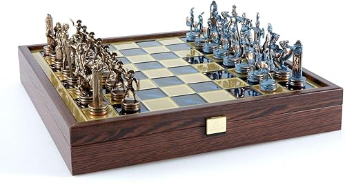 Miniatura 5 de Manopoulos Juego de ajedrez de mitología griega - Blue&Copper - Caja de madera Azul Tablero