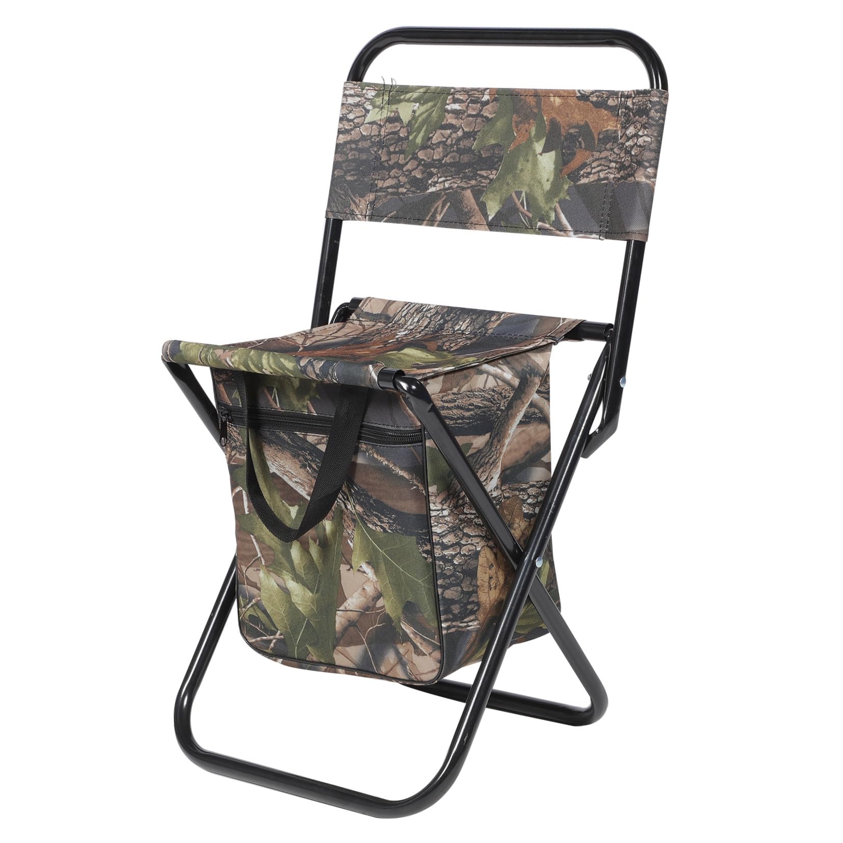 Chaise de camping pliante en tissu Oxford motif camouflage avec sac de rangement